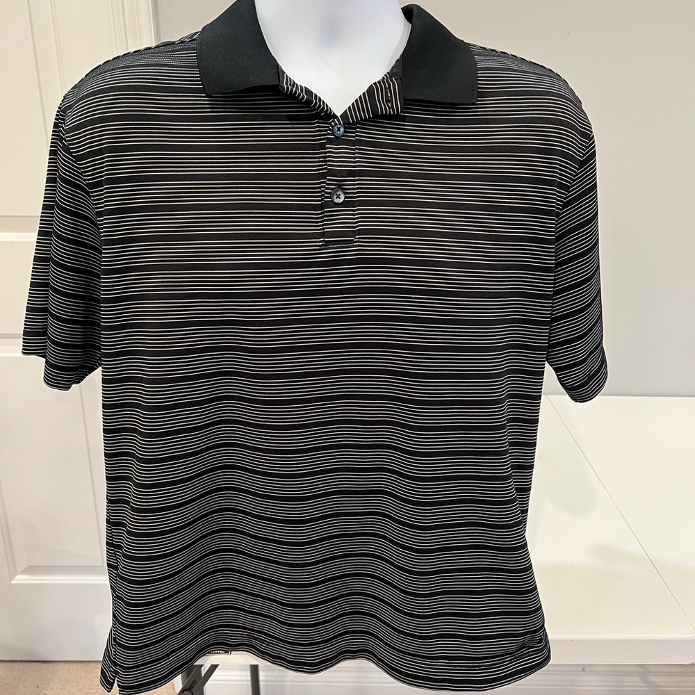 Nike Golf Dri-Fit collared striped polo shirt